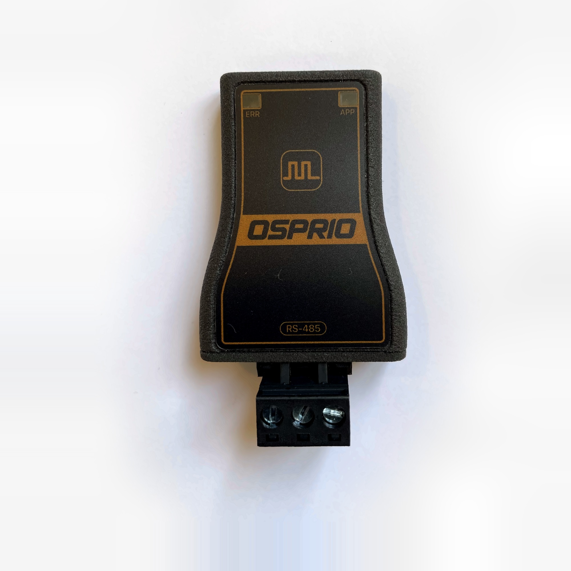 Front face of Osprio Mini with the RS-485 screw terminal fitted