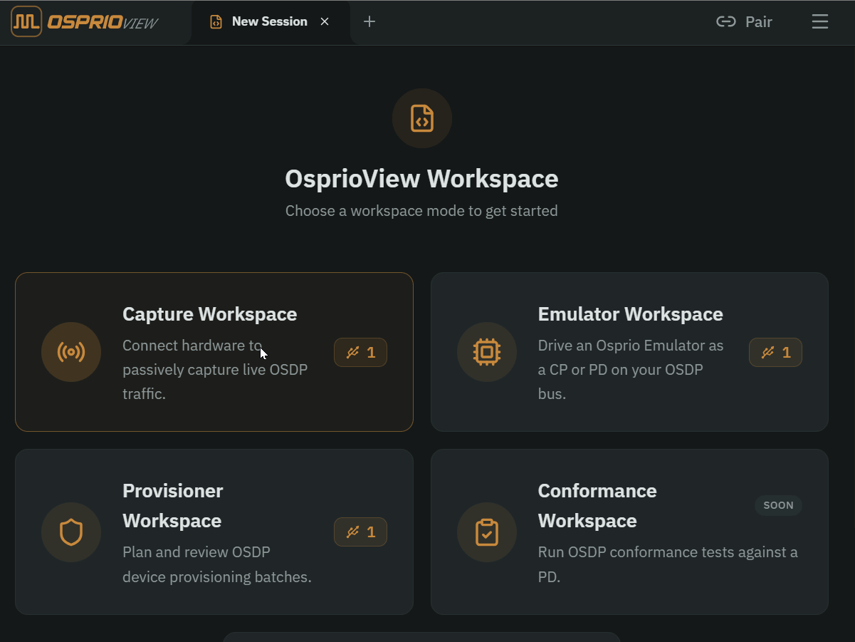 Cross-tab device exclusivity in Osprio View