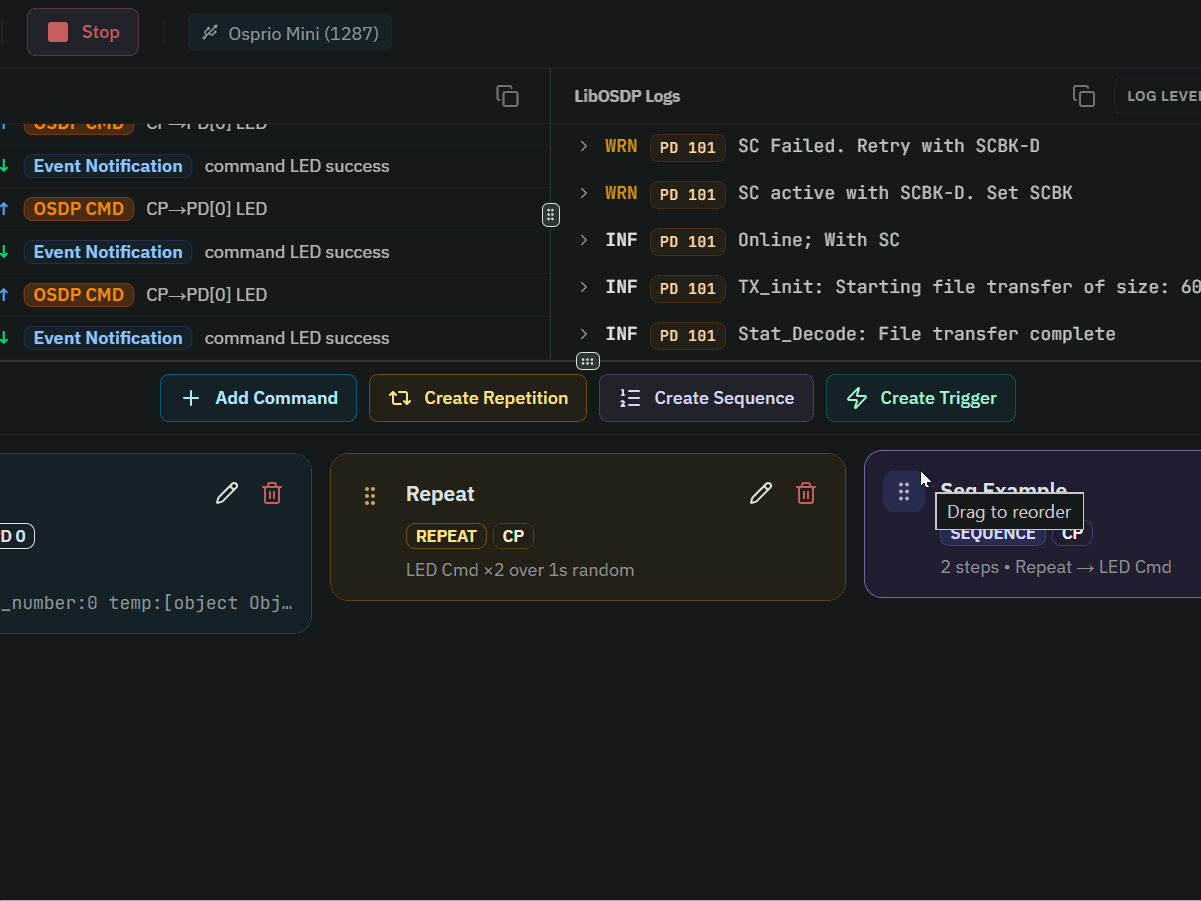 Trigger actions in Emulator Workspace