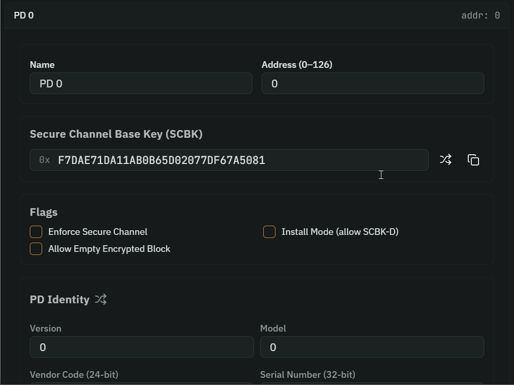 OSDP secure channel support in Emulator Workspace