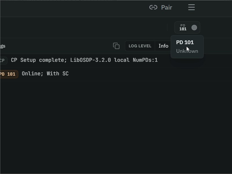 Live ACU/PD status cards in Emulator Workspace