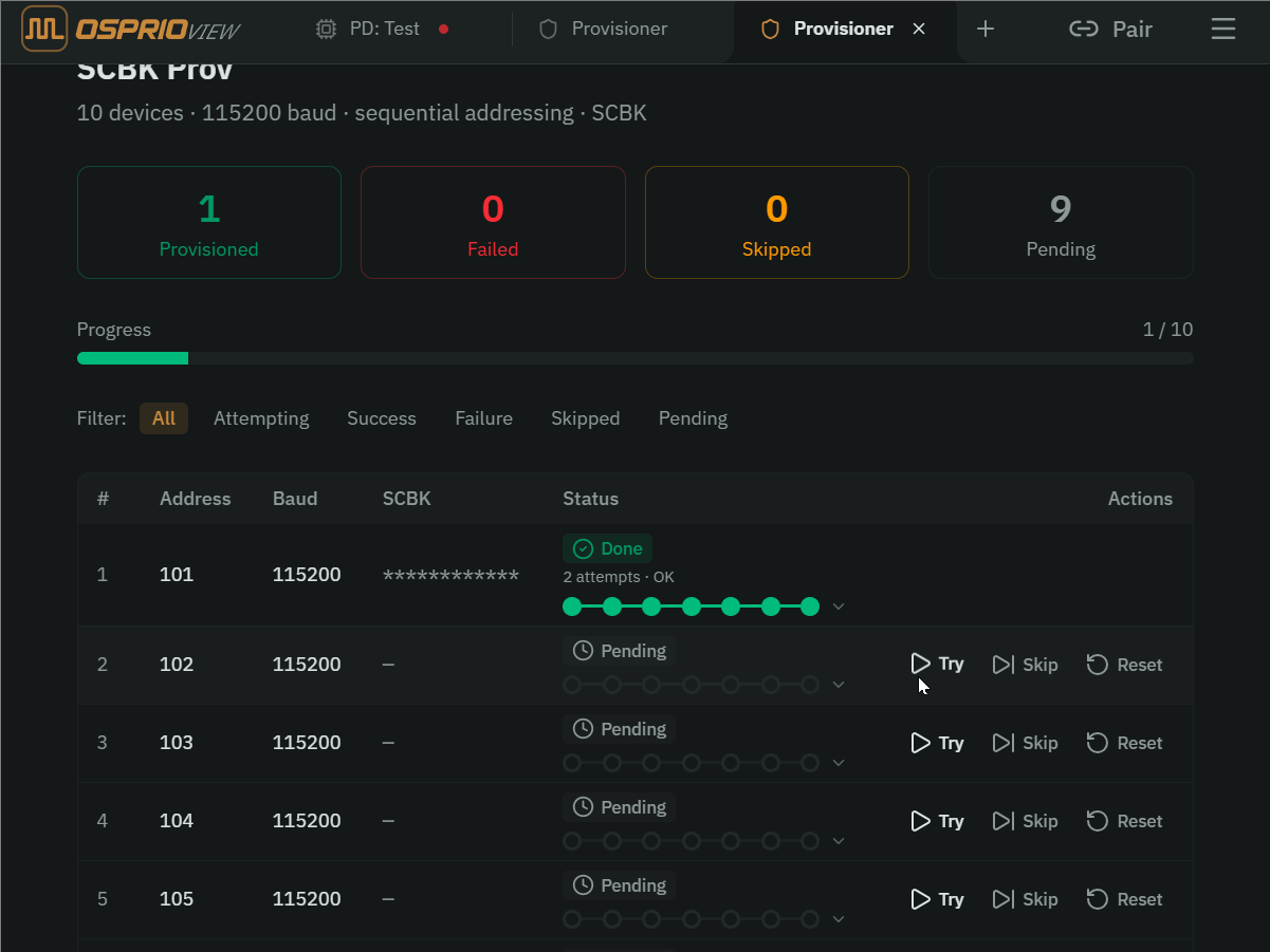 Verified, locked-down keying in Provisioner Workspace