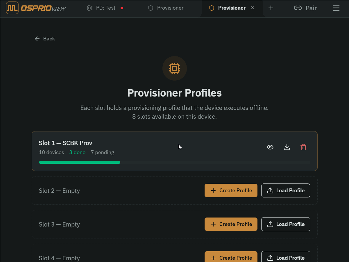 Profile-backed deployments in Provisioner Workspace